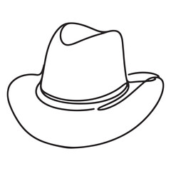 Elegant Cowboy Hat Vector Illustration for Western Fashion and Style