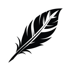 Fototapeta premium feather tribal style black silhouette vector on white for web and graphic