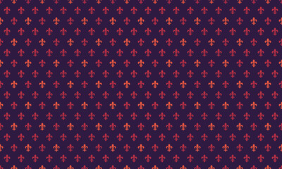 Intricate repeating fleurdelis pattern in rich burgundy and orange hues.  Perfect for backgrounds, textiles, website design, or any project needing a touch of regal elegance and sophisticated texture.