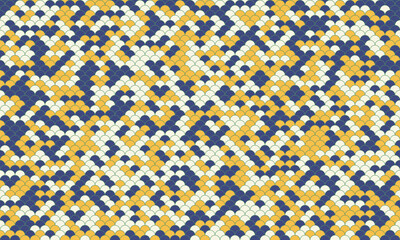Abstract seamless pattern.  Bold geometric design in navy, gold, and white. Ideal for textile prints, website backgrounds, or modern branding.