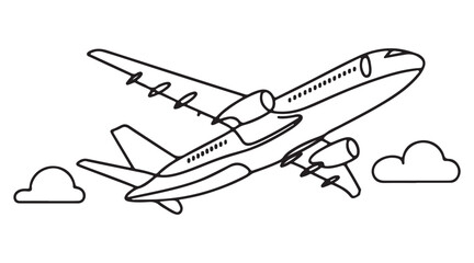 Airplane Vector Illustration Flying Aircraft Travel Transportation Design