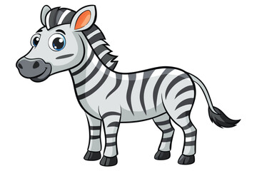Vector of cartoon zebra illustration on white