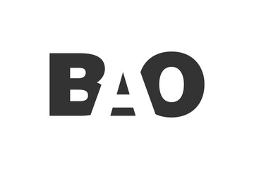 BAO logo design. Initial letter B A O bold font style for tech startups, consulting, corporate branding. Creative company name, headlines typography identity, trendy logotype. © Olena