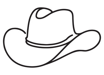 Classic Cowboy Hat Silhouette Vector Illustration Western Culture Design