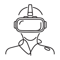 Immersive Virtual Reality Experience One Line Art for Innovation