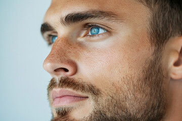 Realistic male beauty with slight imperfections, authentic and fresh