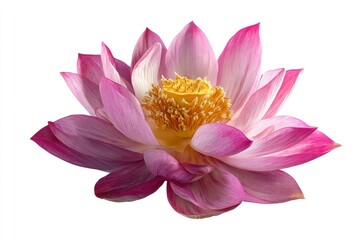 Fototapeta premium Lotus Flower with Pink Petals and Yellow Center