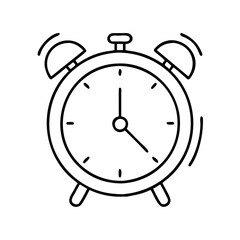 alarm clock icon, alarm clock line art - simple line art of alarm clock, perfect for alarm clock logos and icons