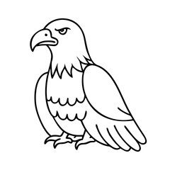 bald eagle icon, bald eagle line art - simple line art of bald eagle, perfect for bald eagle logos and icons