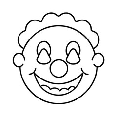 Naklejka premium clown face icon, clown face line art - simple line art of clown face, perfect for clown face logos and icons