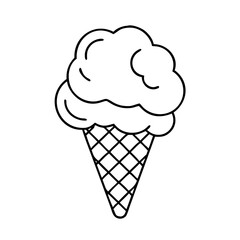 cotton candy ice cream icon, cotton candy ice cream line art - simple line art of cotton candy ice cream, perfect for cotton candy ice cream logos and icons