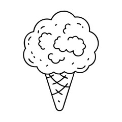 cotton candy ice cream icon, cotton candy ice cream line art - simple line art of cotton candy ice cream, perfect for cotton candy ice cream logos and icons