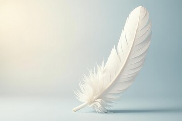 Close-up of pristine white feathers against a bright background, elegant, white