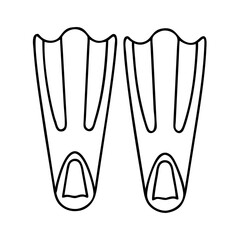 diving fins icon, diving fins line art - simple line art of diving fins, perfect for diving fins logos and icons