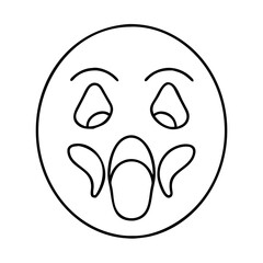 face screaming in fear icon, face screaming in fear line art - simple line art of face screaming in fear, perfect for face screaming in fear logos and icons