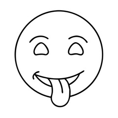 Obraz premium face with tongue out icon, face with tongue out line art - simple line art of face with tongue out, perfect for face with tongue out logos and icons
