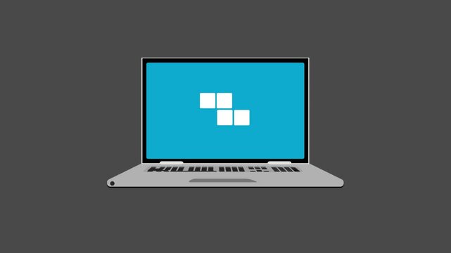 4K Animated Progress Bar Icon on Laptop &ndash; Modern Tech UI Element in Motion.