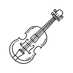 Obraz premium fiddle for traditional music icon, fiddle for traditional music line art - simple line art of fiddle for traditional music, perfect for fiddle for traditional music logos and icons