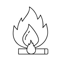 fire icon, fire line art - simple line art of fire, perfect for fire logos and icons