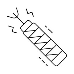 firecracker fuse icon, firecracker fuse line art - simple line art of firecracker fuse, perfect for firecracker fuse logos and icons