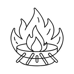 fire pit icon, fire pit line art - simple line art of fire pit, perfect for fire pit logos and icons