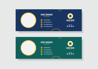 Corporate email signature template design with layout.