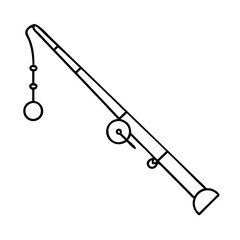 fishing rod icon, fishing rod line art - simple line art of fishing rod, perfect for fishing rod logos and icons
