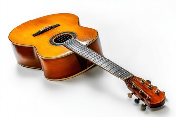 Acoustic Guitar on White Background