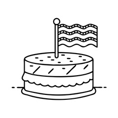 flag cake icon, flag cake line art - simple line art of flag cake, perfect for flag cake logos and icons