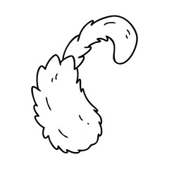 fluffy cat tail icon, fluffy cat tail line art - simple line art of fluffy cat tail, perfect for fluffy cat tail logos and icons