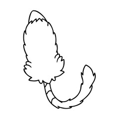 fluffy cat tail icon, fluffy cat tail line art - simple line art of fluffy cat tail, perfect for fluffy cat tail logos and icons