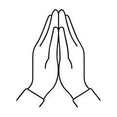 folded hands icon, folded hands line art - simple line art of folded hands, perfect for folded hands logos and icons