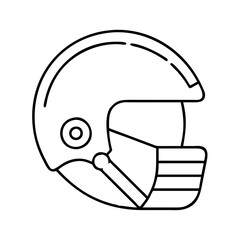football helmet icon, football helmet line art - simple line art of football helmet, perfect for football helmet logos and icons