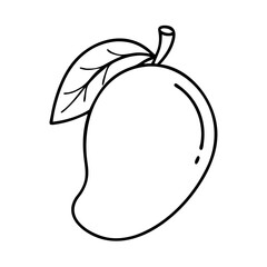 fresh mango icon, fresh mango line art - simple line art of fresh mango, perfect for fresh mango logos and icons
