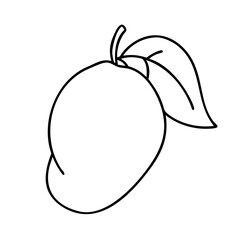 fresh mango icon, fresh mango line art - simple line art of fresh mango, perfect for fresh mango logos and icons