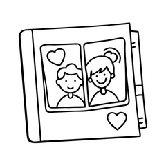 friendship photo album icon, friendship photo album line art - simple line art of friendship photo album, perfect for friendship photo album logos and icons
