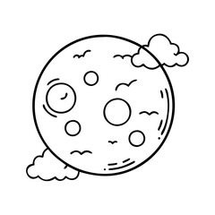 full moon icon, full moon line art - simple line art of full moon, perfect for full moon logos and icons
