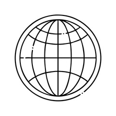 globe icon, globe line art - simple line art of globe, perfect for globe logos and icons
