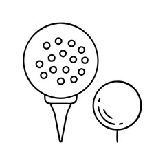 golf ball and tee icon, golf ball and tee line art - simple line art of golf ball and tee, perfect for golf ball and tee logos and icons