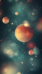 Fototapeta premium Dreamy Cosmic Bokeh Abstract Background with Celestial Spheres in Soft Focus and Sparkling Lights.