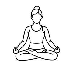 half lotus icon, half lotus line art - simple line art of half lotus, perfect for half lotus logos and icons