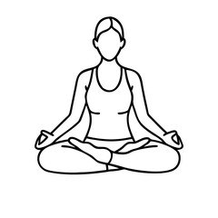 half lotus icon, half lotus line art - simple line art of half lotus, perfect for half lotus logos and icons