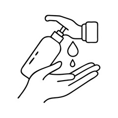 hand sanitizer icon, hand sanitizer line art - simple line art of hand sanitizer, perfect for hand sanitizer logos and icons