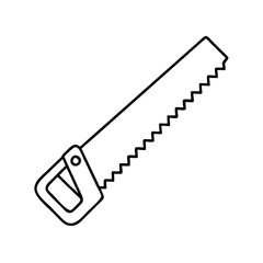 hand saw icon, hand saw line art - simple line art of hand saw, perfect for hand saw logos and icons