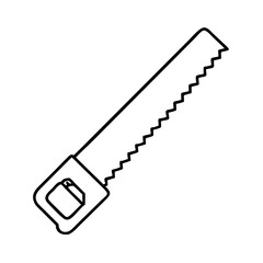 hand saw icon, hand saw line art - simple line art of hand saw, perfect for hand saw logos and icons
