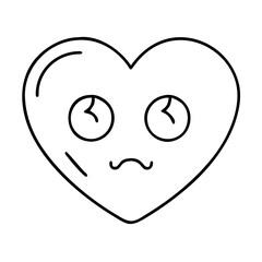Obraz premium heart emoji icon, heart emoji line art - simple line art of heart emoji, perfect for heart emoji logos and icons