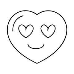 heart emoji icon, heart emoji line art - simple line art of heart emoji, perfect for heart emoji logos and icons
