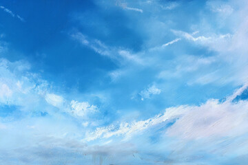 Fototapeta premium Realistic Blue Sky with Clouds – Clear Weather Scene Illustration