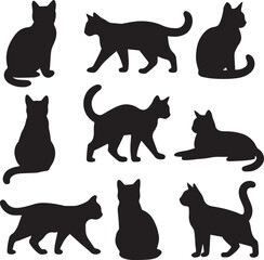black silhouettes of cats