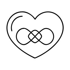 heart with infinity symbol icon, heart with infinity symbol line art - simple line art of heart with infinity symbol, perfect for heart with infinity symbol logos and icons